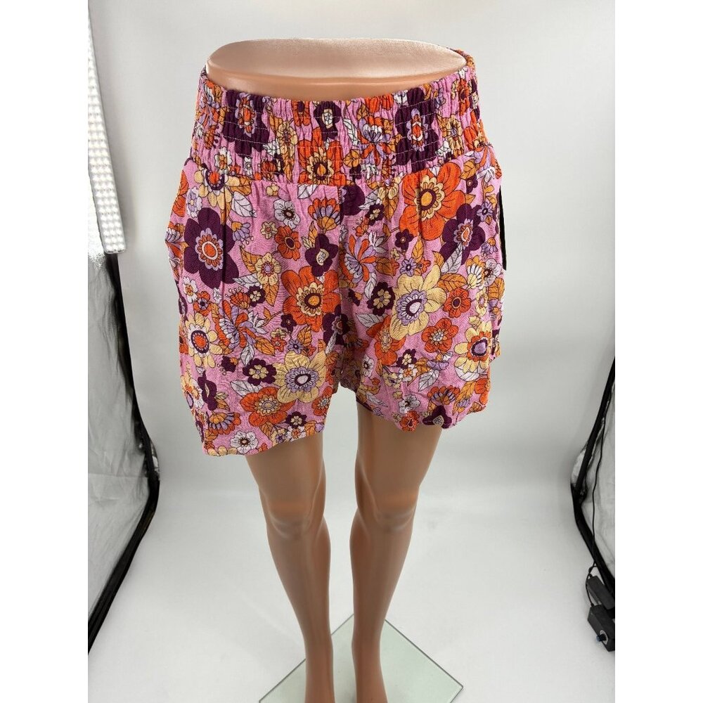Wild Fable Shorts Womens Size S Pink Orange Floral Print High Rise Casual Summer